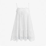 The Bexley Dress - White Voile with Lace Trim