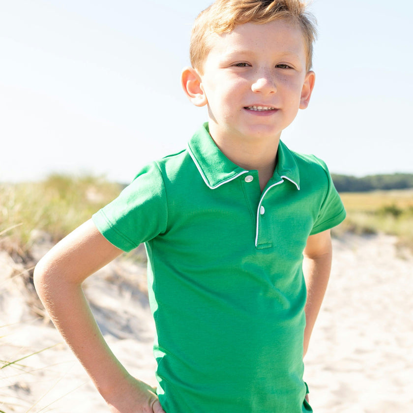 Boys green polo