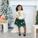Gingerbread Joy Sequin Christmas Tutu Skirt