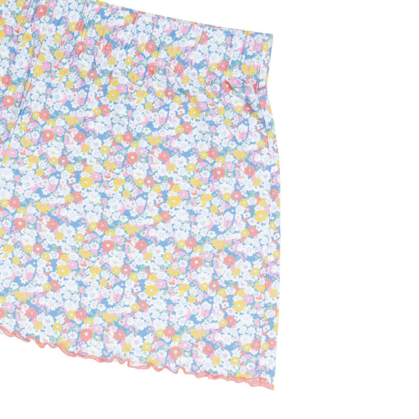 women's jasmine blossom shirt and short pima pajamas set