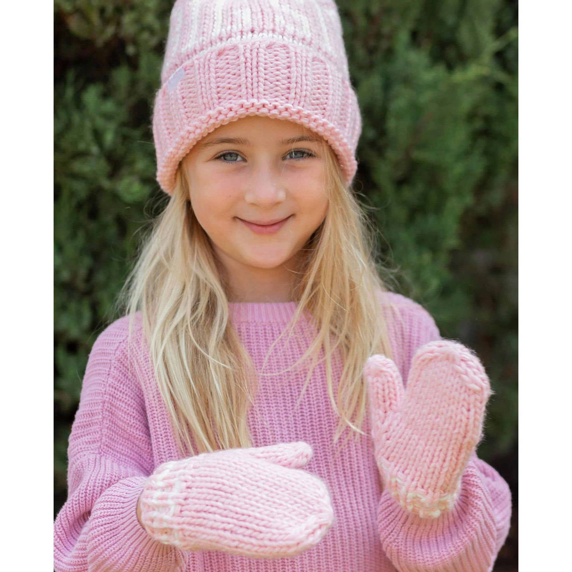 Knit Mittens - Pink