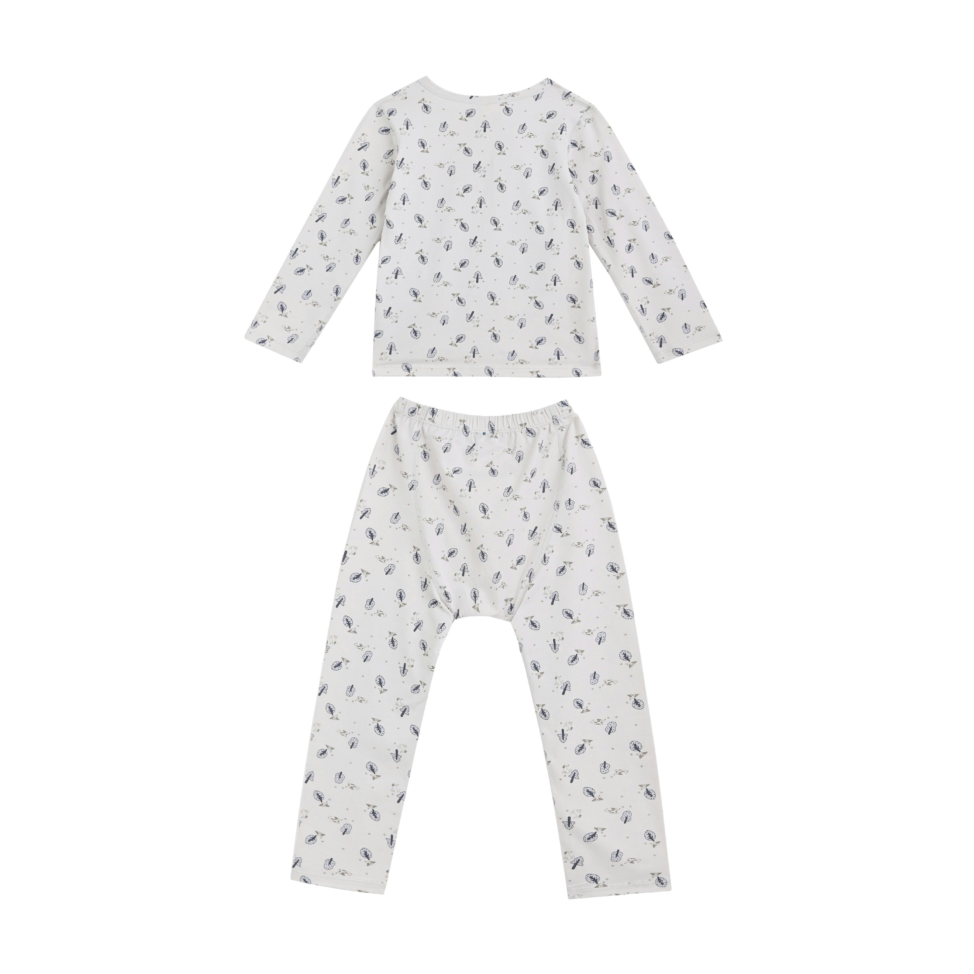 White Feather Cotton Pajama Set