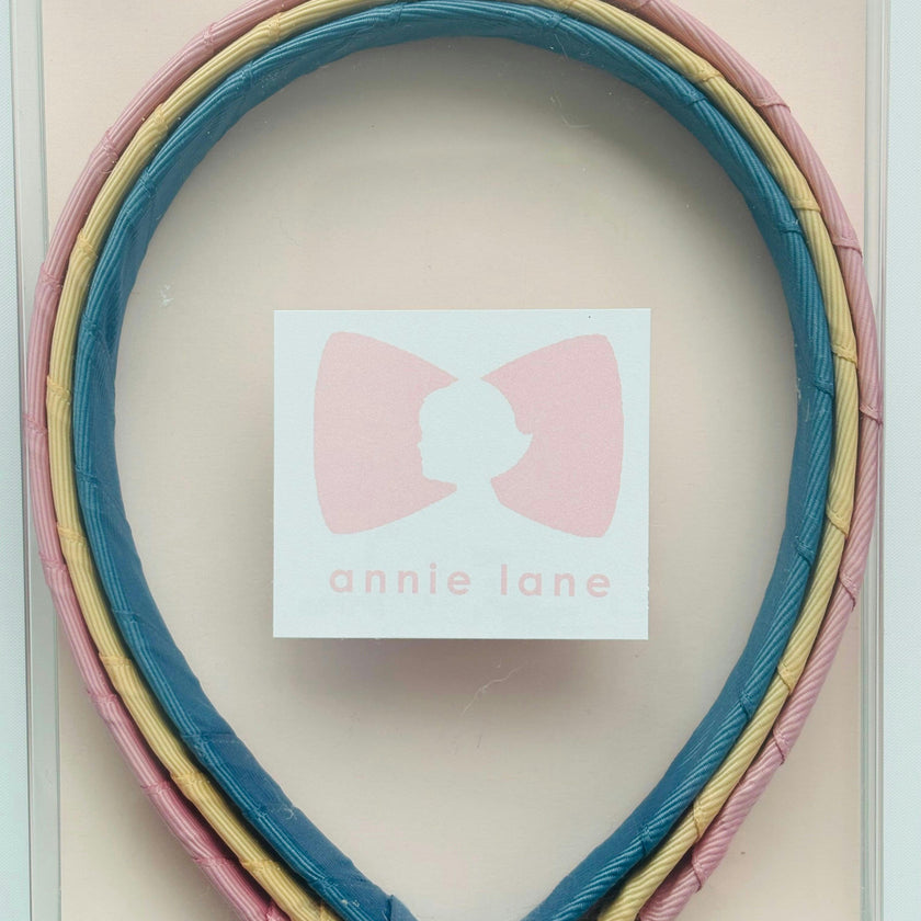 Set of three headbands - dusty rose, light gold and vintage blue