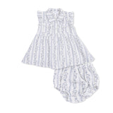 Kimberly Floral Stripe - Western Pearl Snap Dress & Bloomer