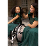 Mini Hattie Dress in Green Flocked Dot Tulle