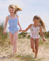 Ruched Swimsuit in Blue Betsy