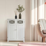 Dawson Wooden Floor Cabinet with Cross Molding and 2 Doors