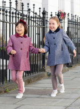 Matilda Swing Coat in Navy Herringbone