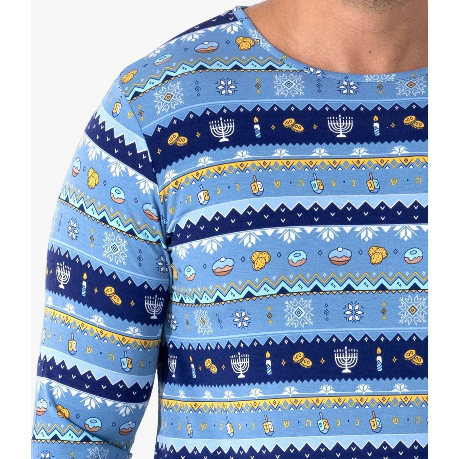Hanukkah Fair Isle Bamboo Men's Pajama Set