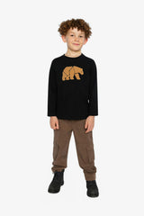 Organic Cotton Jersey T-Shirt Black and Beige