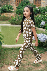 Organic Cotton Blend Flare Ribbed Pant