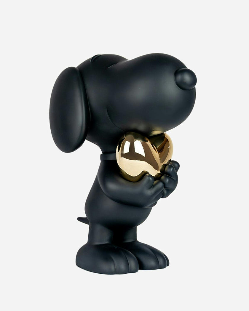 Snoopy HEART Matt Black with Chrome Gold Heart 21.5in