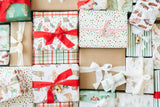 Holiday Watercolor Plaid Gift Wrap