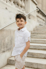 Ashton Striped Linen Shorts and Top Set