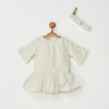 White Stylish Girl Cotton Dress