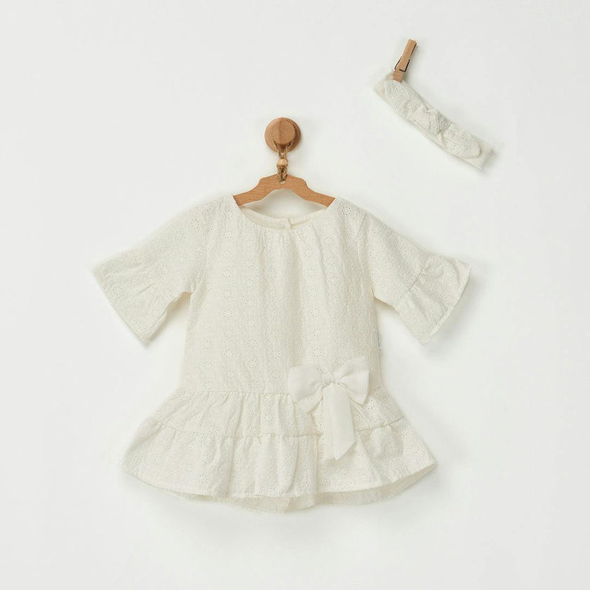 White Stylish Girl Cotton Dress