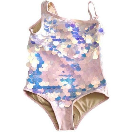 Paillette Mermaid One Piece Swim, Pink