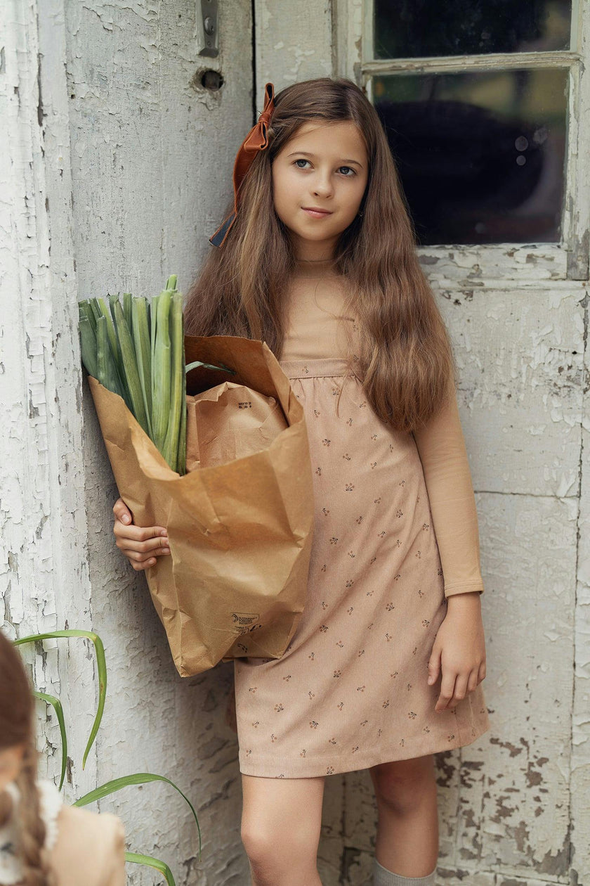 Mock Neck Corduroy Jumper and Top Two Piece Set
