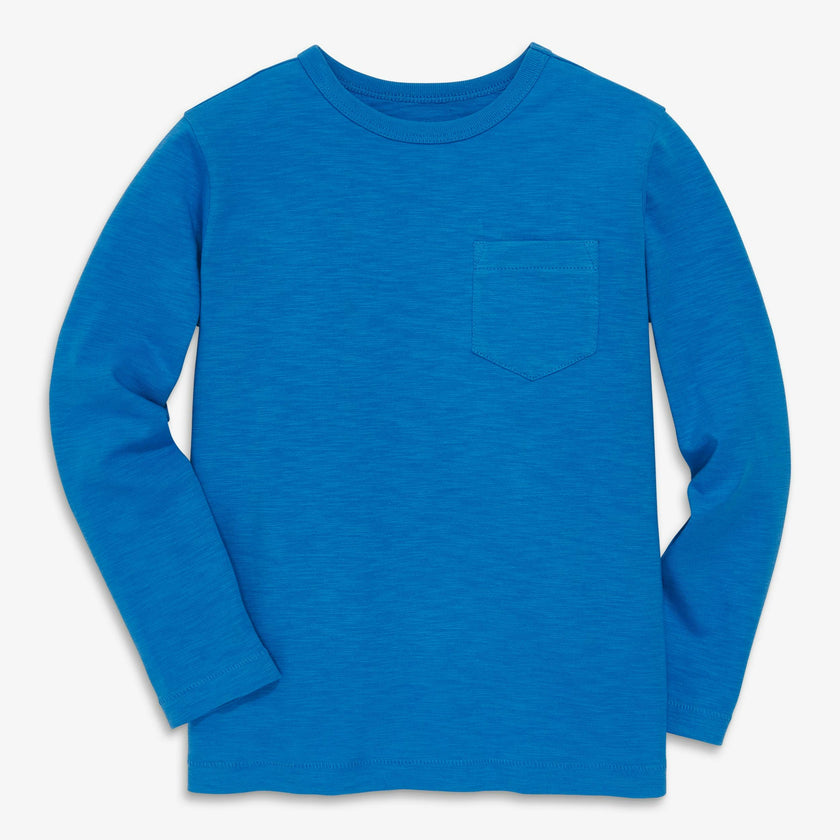 Kids long sleeve slub pocket tee