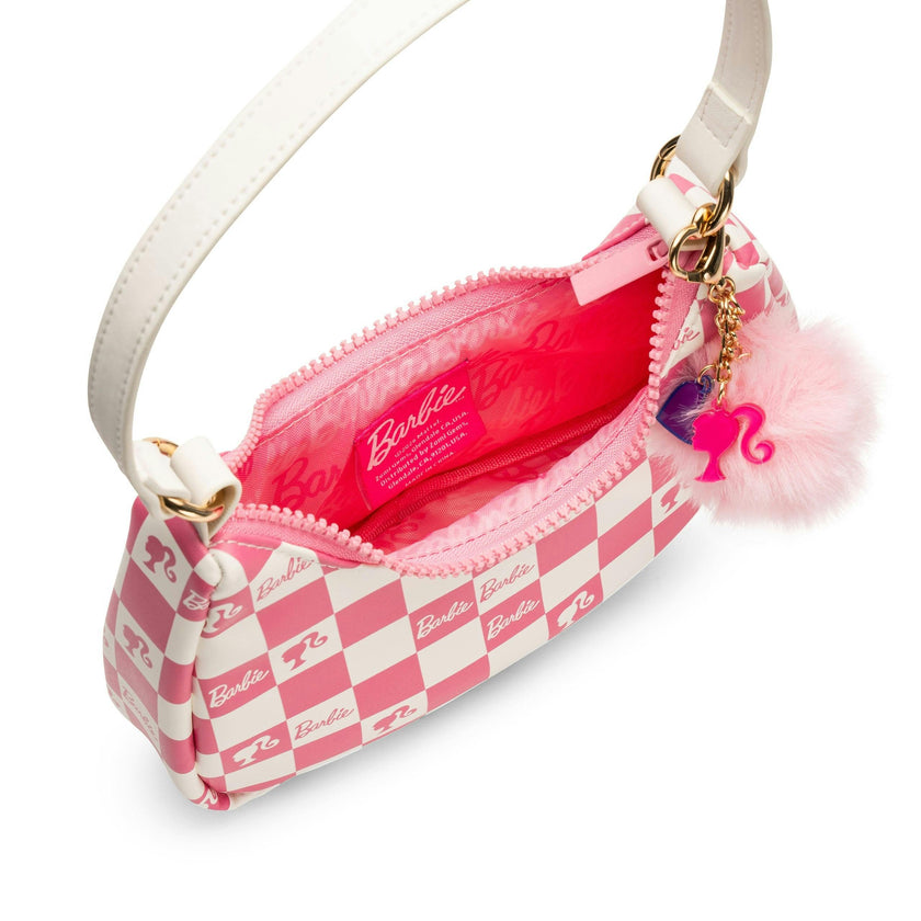 Barbie™ Pink Checkered Kids Hobo Handbag