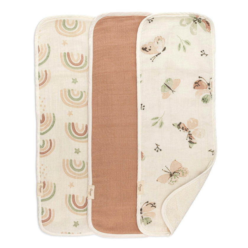 Parker Rainbow Butterfly Cotton Burp Cloth (Set of 3)