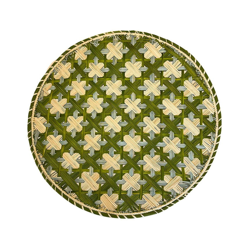 Set of 4 Handwoven Lido Verde Chargers