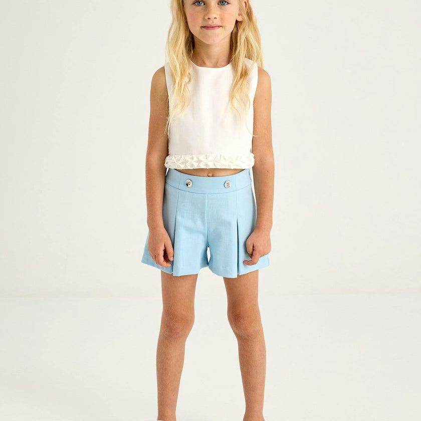 Sky Button Shorts
