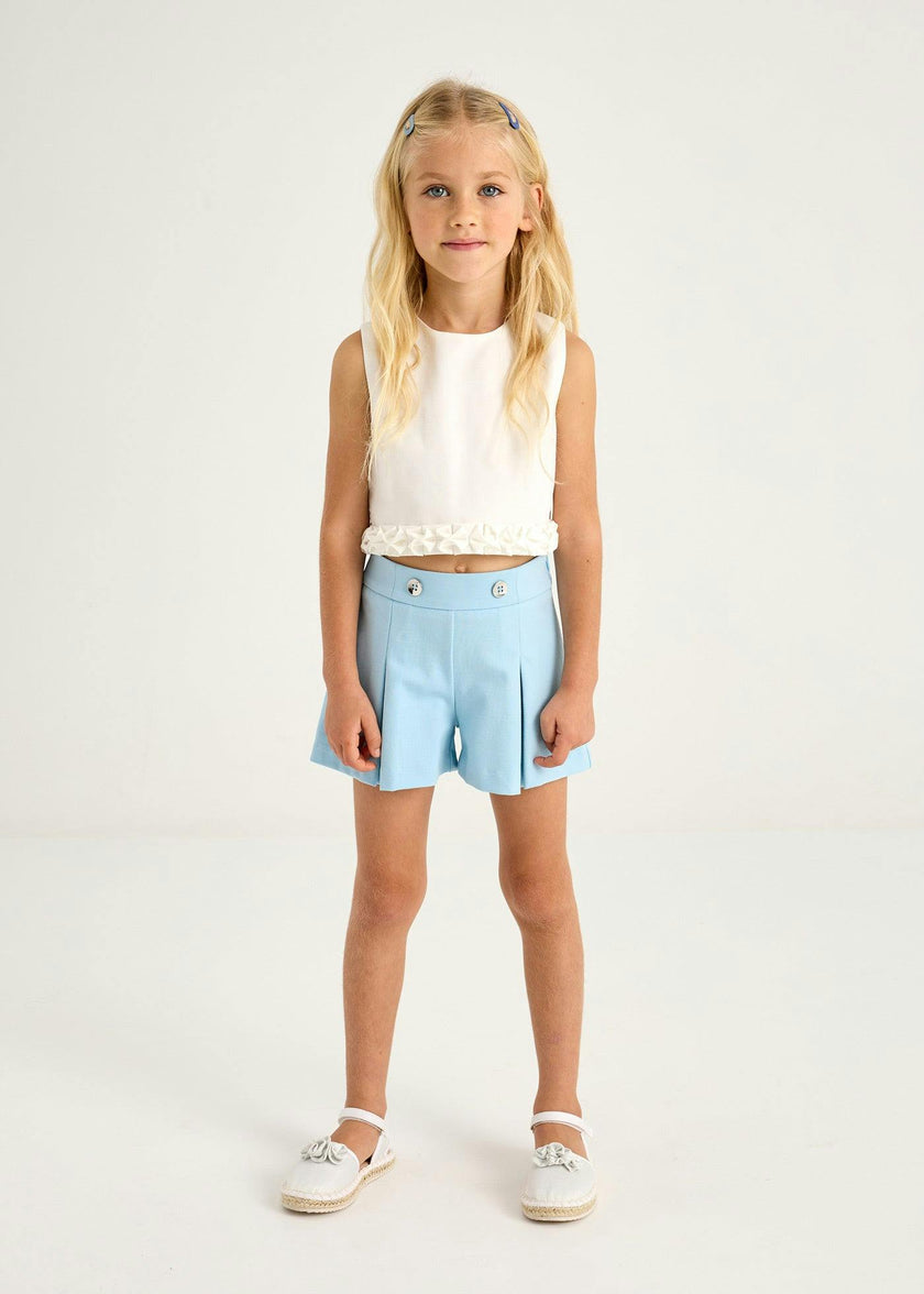 Sky Button Shorts