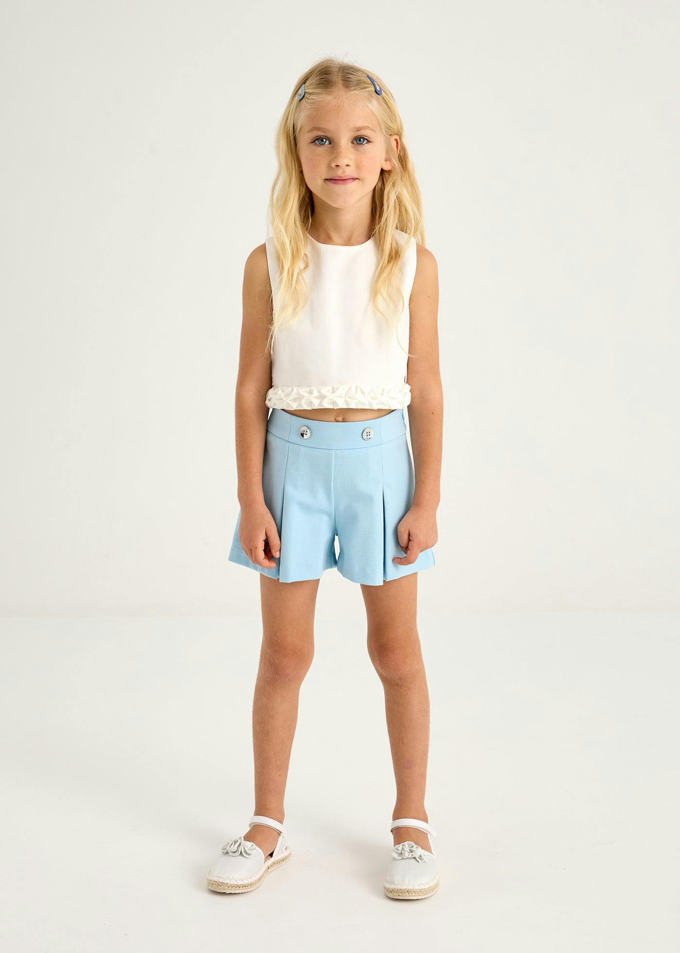 Sky Button Shorts