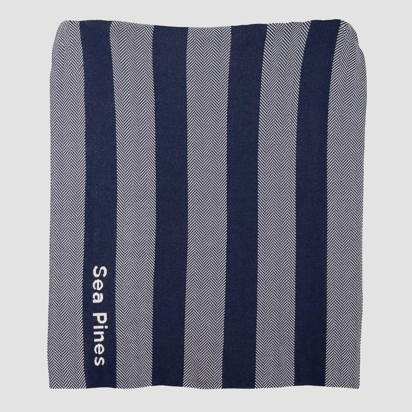 Custom Personalized Sustainable Knit Throw Blanket - Herringbone Stripe