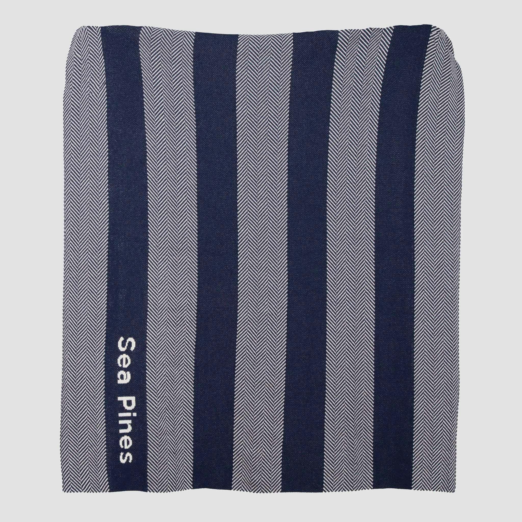 Custom Personalized Sustainable Knit Throw Blanket - Herringbone Stripe