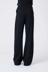 Girls Pointelle Flare Pant in Black
