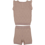 Honeycomb Knit Scallop 2-Piece Top & Short Set