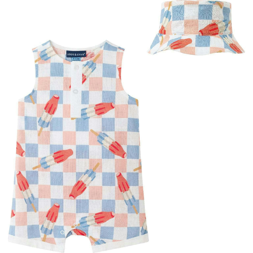 Infant Woven Romper & Hat