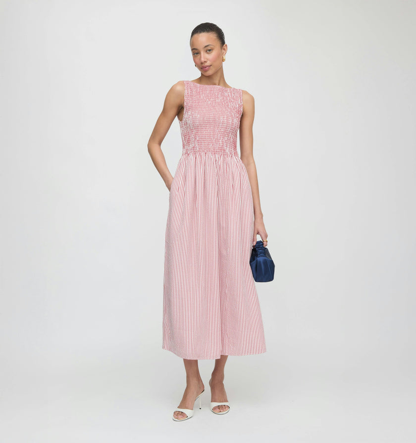 The Cosima Nap Dress - Red Ticking Stripe