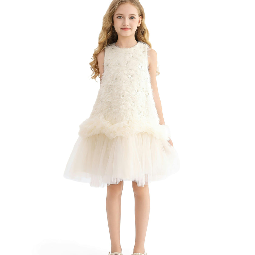 Cream Sparkle Tulle Dress