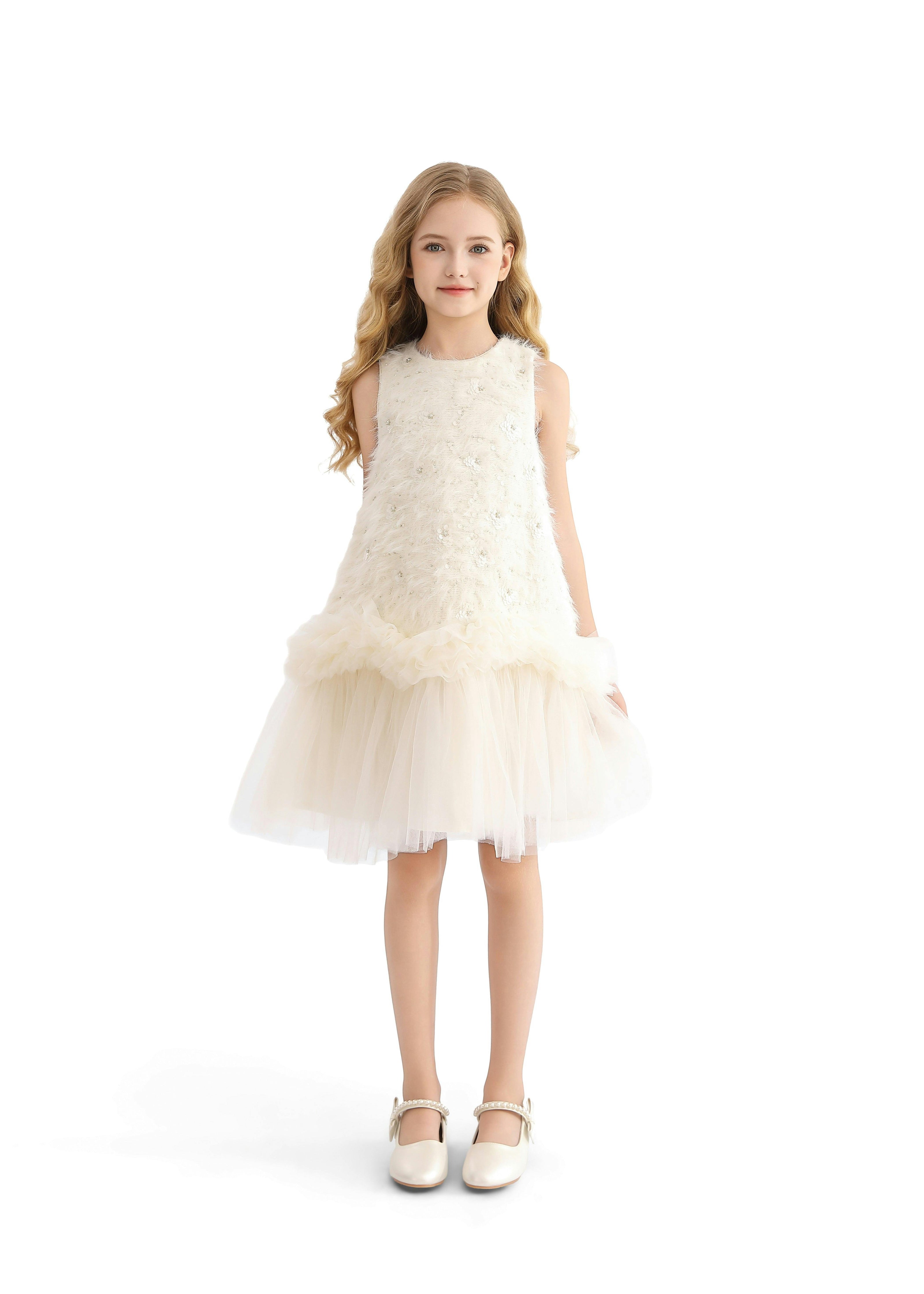 Cream Sparkle Tulle Dress