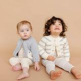 Rib Knit Stripe Cardigan, Bowie Grey
