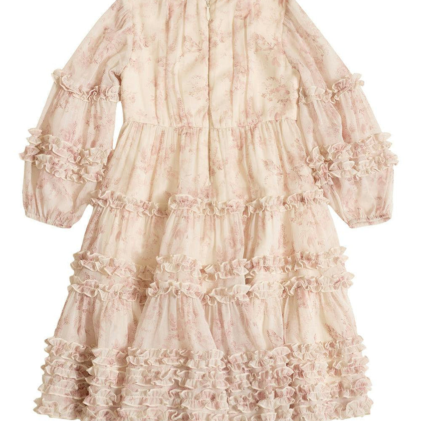 Mini Geneva Dress in Banana Creme Aquarelle Fleur
