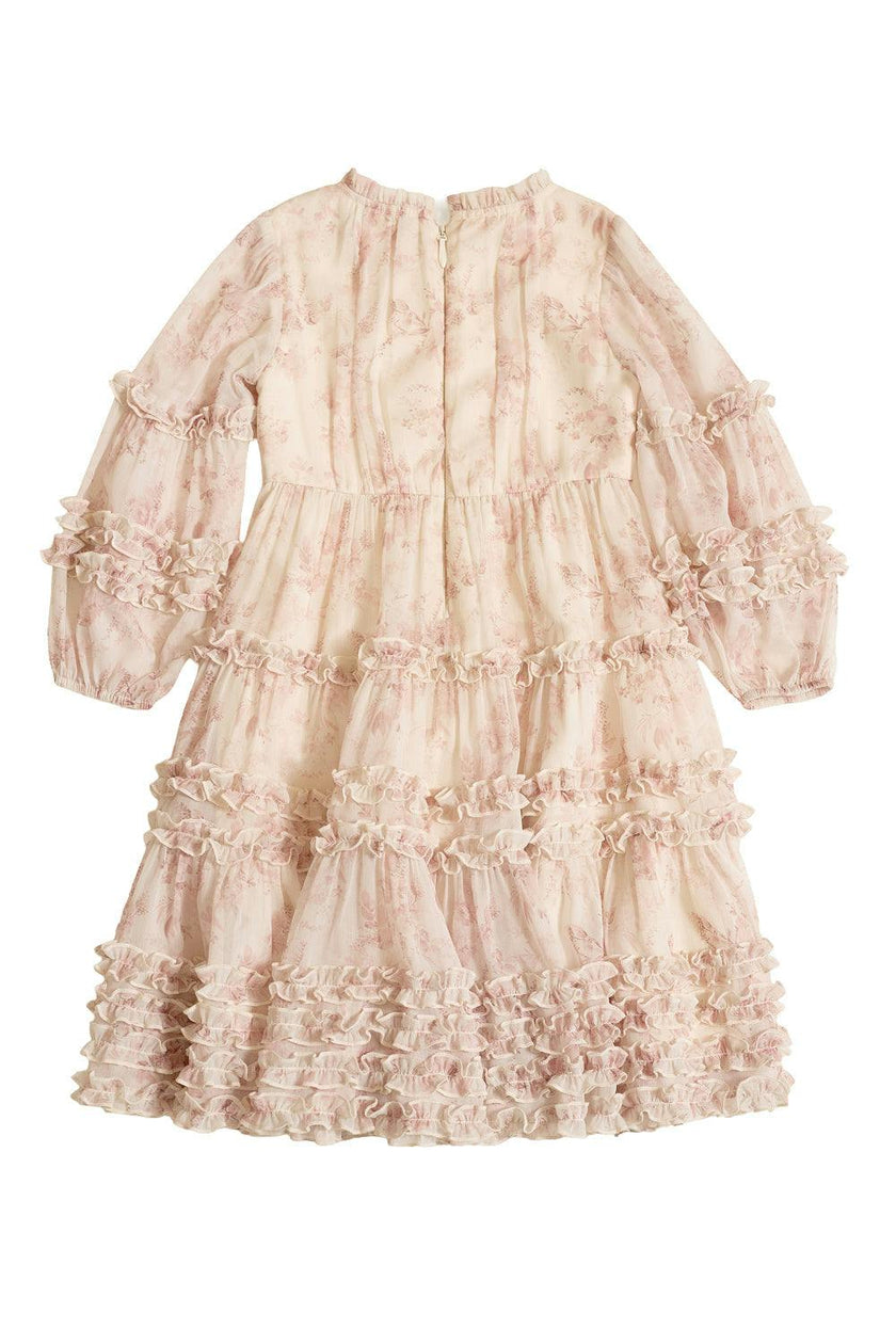 Mini Geneva Dress in Banana Creme Aquarelle Fleur