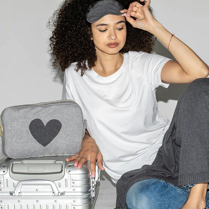 Hearts Reversible Blanket Travel Set