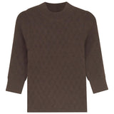 Pointel Knit Mock Neck Top