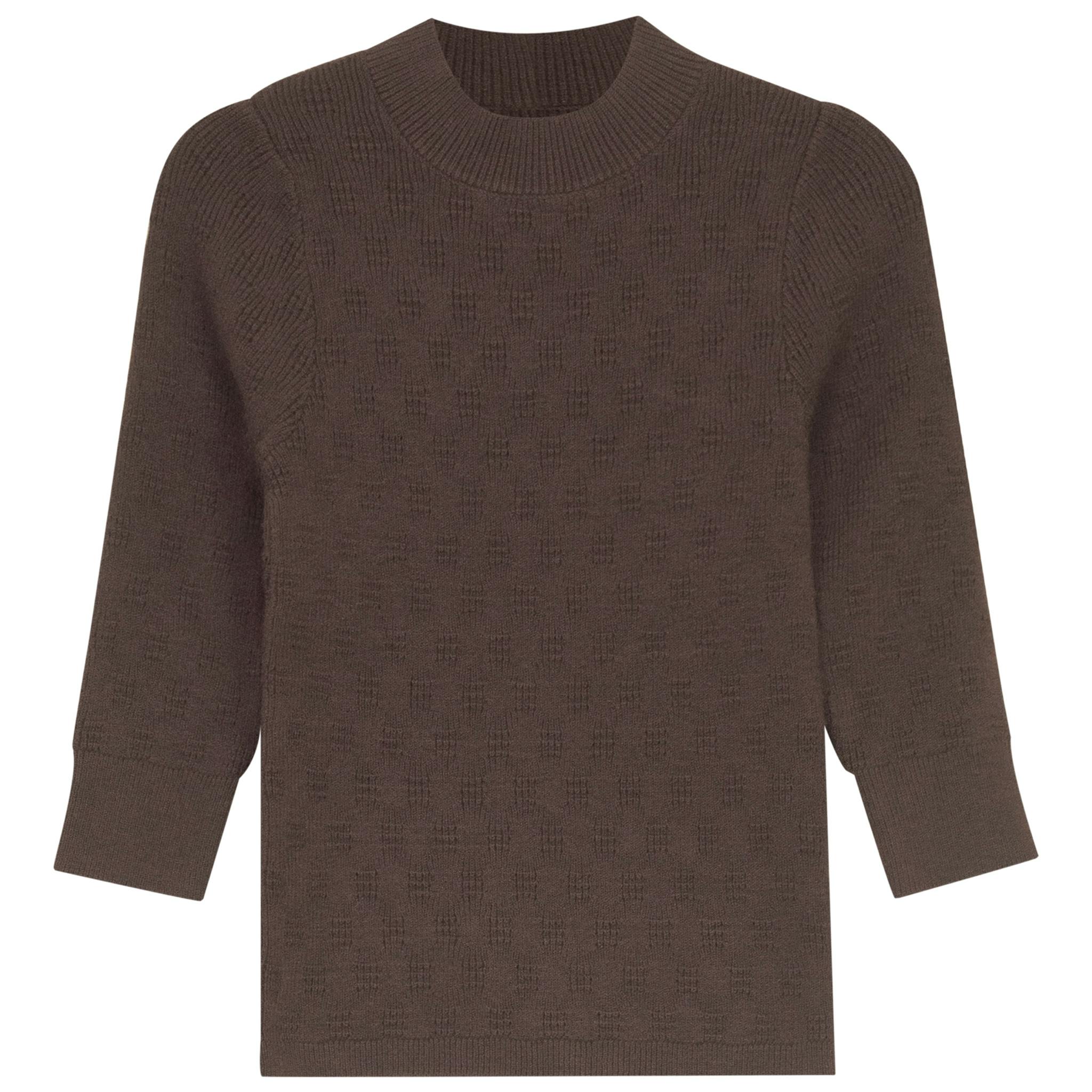 Pointel Knit Mock Neck Top