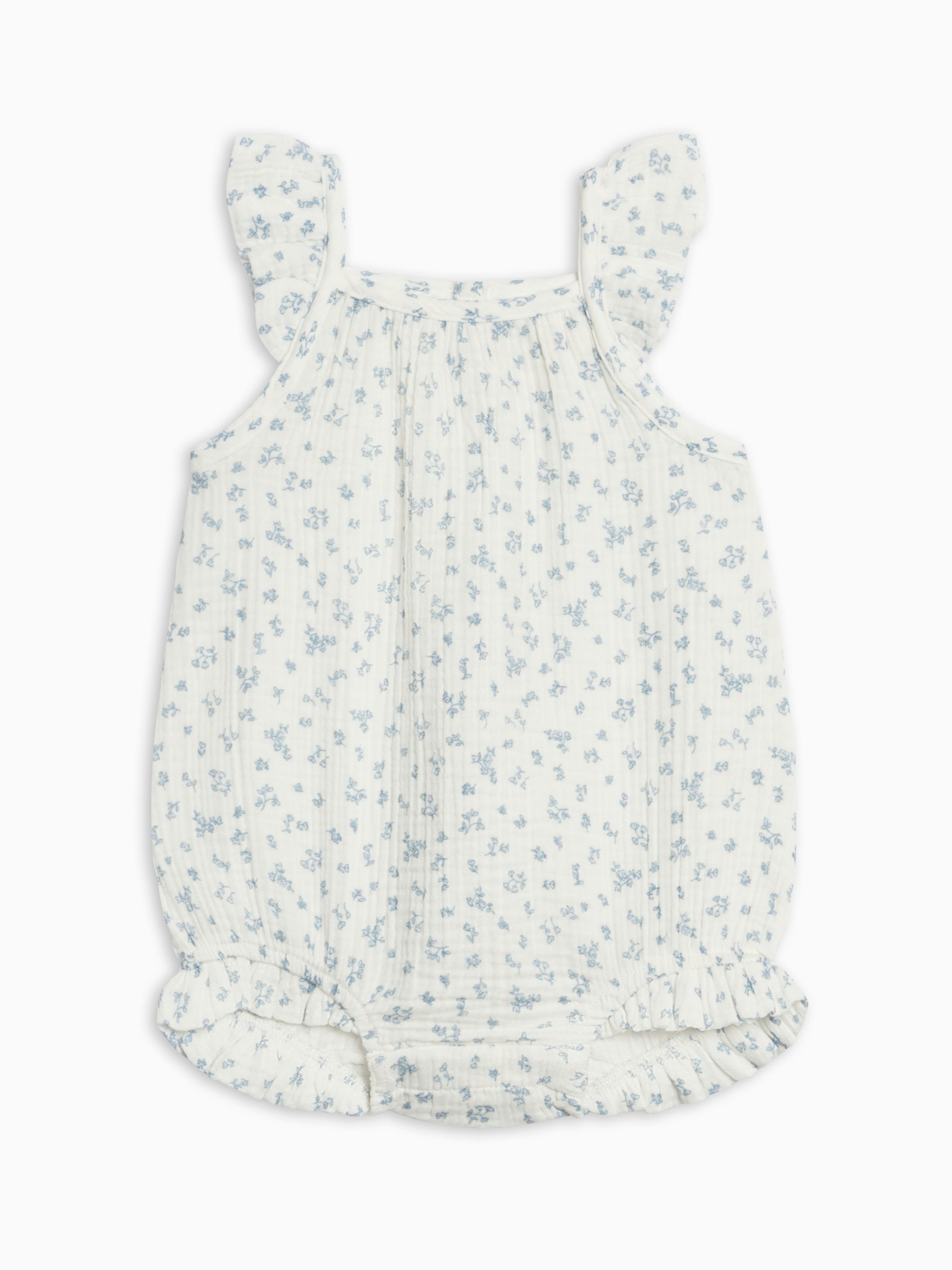 Sandra Muslin Tank Bubble Romper - Rosebay Floral / Coconut + Sea