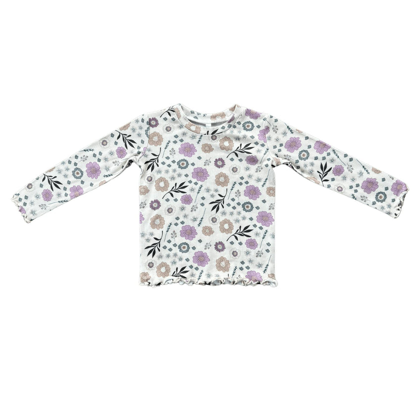 Lettuce Hem Tee Misty Rose Stripe