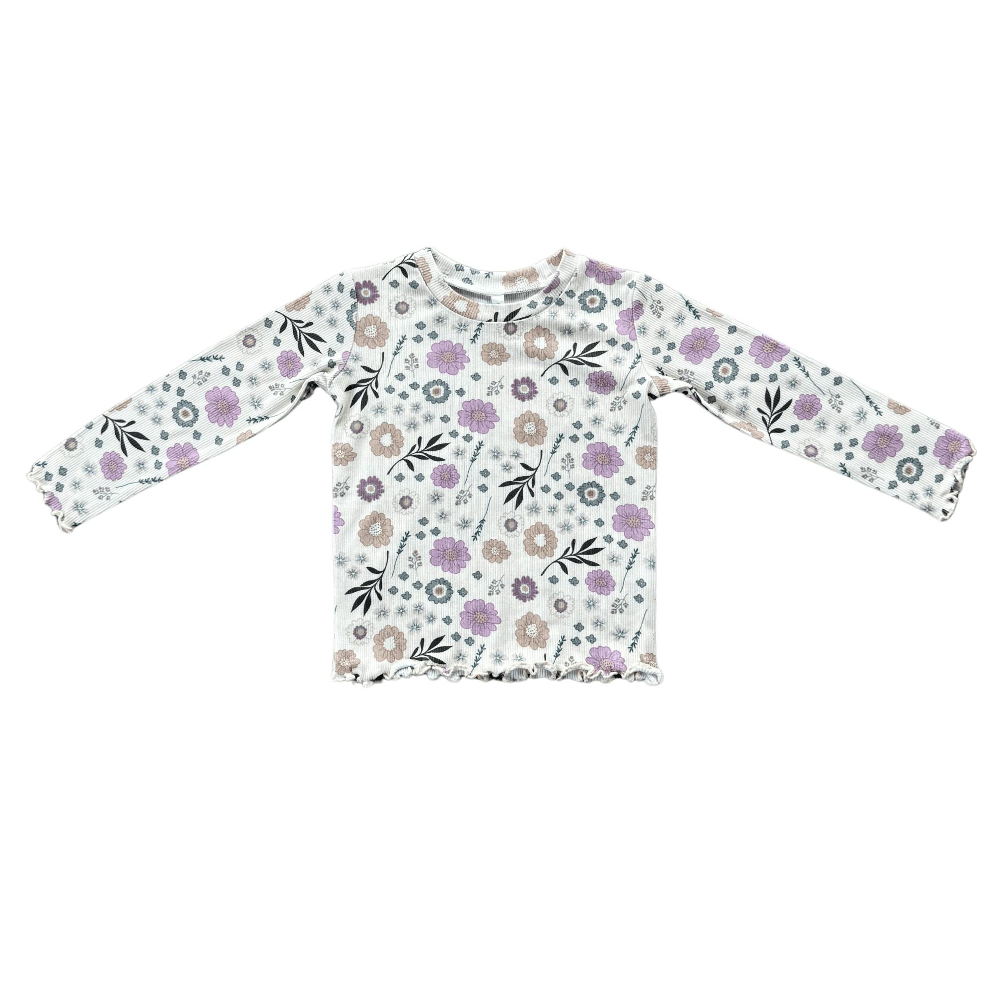Lettuce Hem Tee Misty Rose Stripe