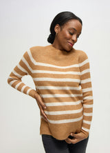 The Softline Side Zip Stripe Maternity and Nursing Sweater