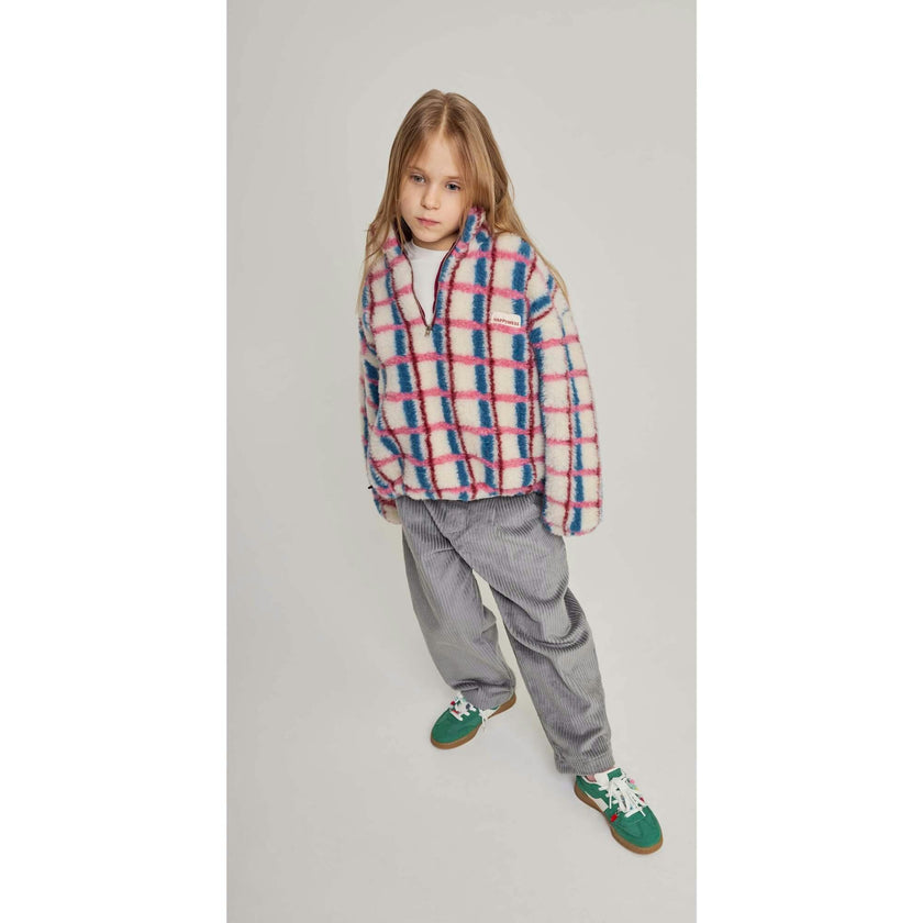 children's merino wool kangaroo jacket - pink & cobalt