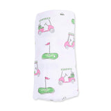 Golf Carts Pink - Swaddle Blanket
