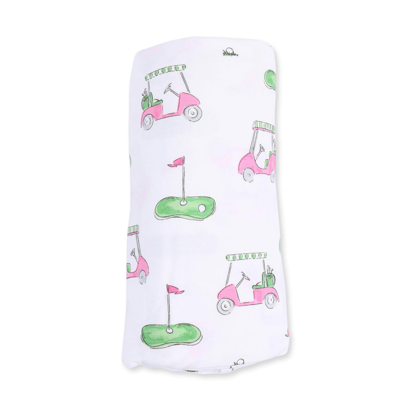 Golf Carts Pink - Swaddle Blanket
